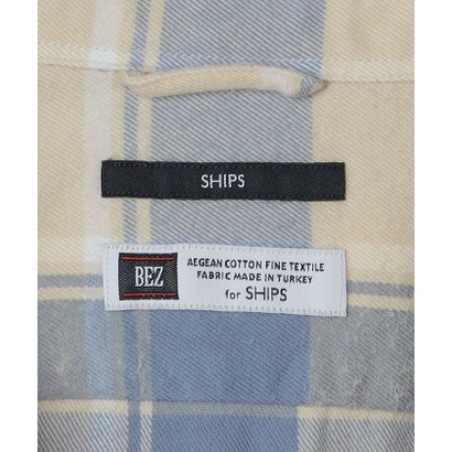 シップス SHIPS BEZ ビッグチェック レギュラーカラー ネルシャツ （ベージュ）｜詳細画像