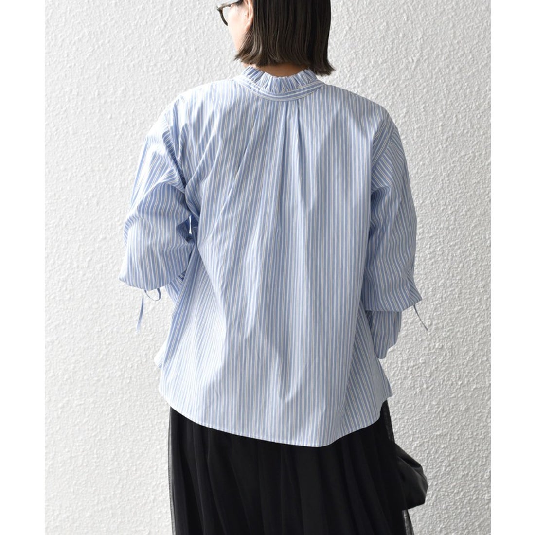 美品SHIPSシップスきれい色ふんわりブロードペプラムショートスリーブ 