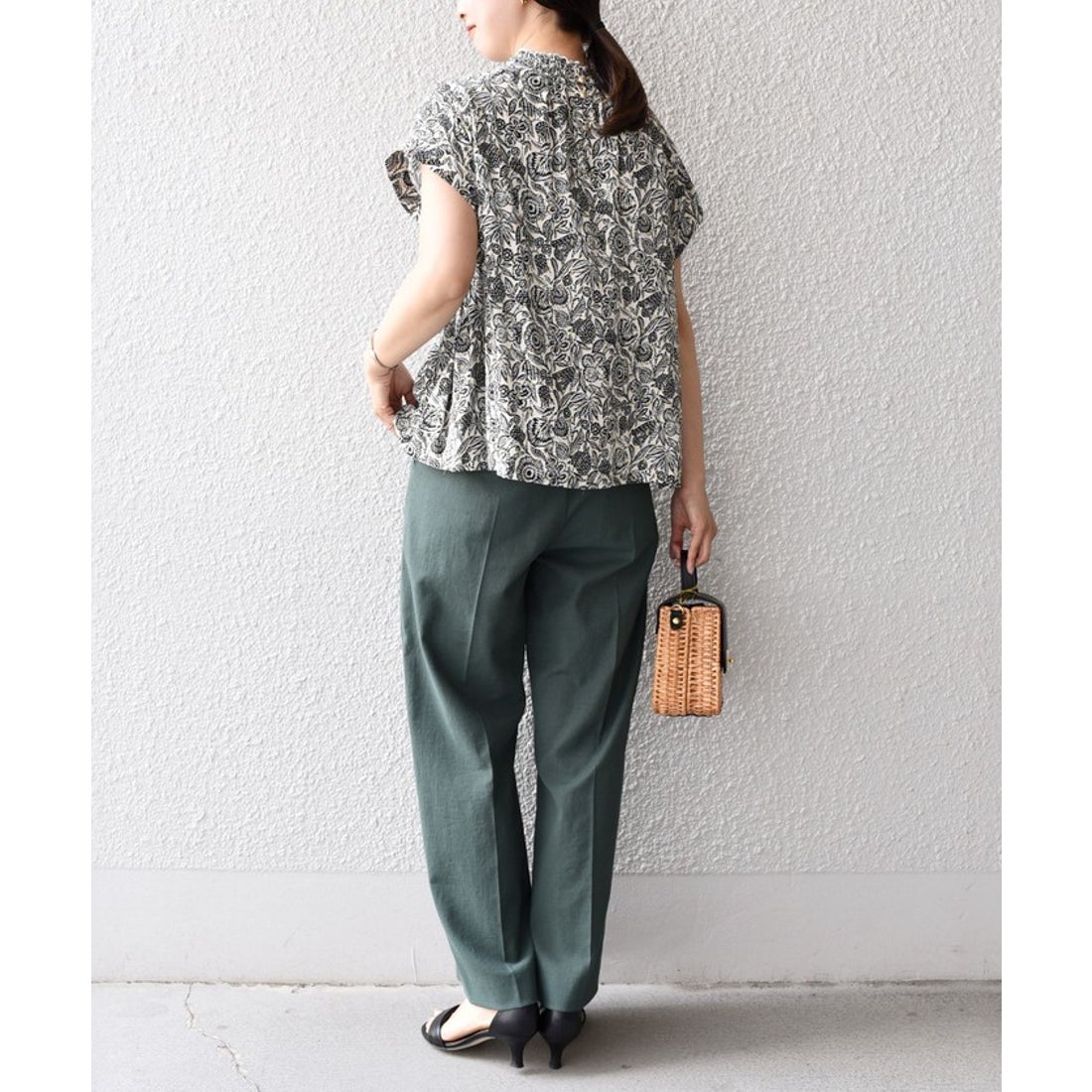 極美品✨ グリーン❤️ シップス 手洗可 ボリュームスリーブブロード 