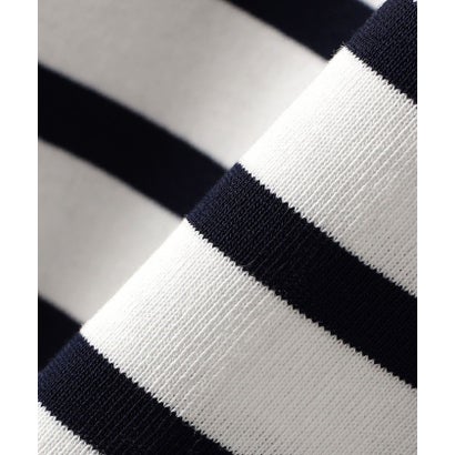 SHIPS Primary Navy Label:コットン ボーダー クルーネック プルオーバー （ネイビー）｜詳細画像