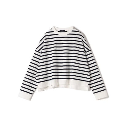 SHIPS Primary Navy Label:コットン ボーダー クルーネック プルオーバー （ネイビー）｜詳細画像