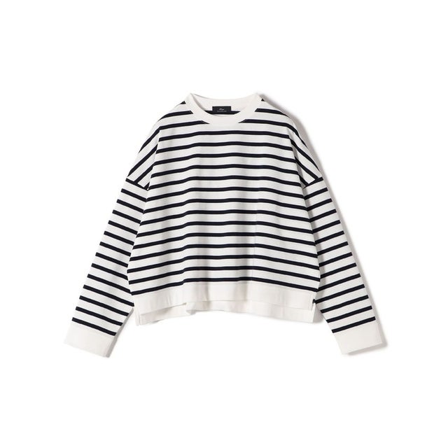 Primary Navy Label:コットン ボーダー クルーネック プルオーバー （ネイビー）