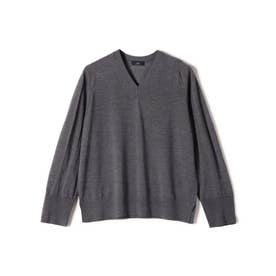トップス Sillage V NECK WIDE THREE D KNIT NAVY Blusa Tricot Decote V