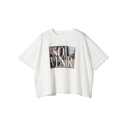 【SHIPS別注】81BRANCA: 5分袖 ロゴ・フォト TEE （ライトホワイト）｜詳細画像