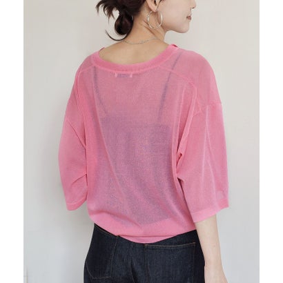 シップス SHIPS 〈手洗い可能〉裾 ドロスト シアー ワイド スリーブ カーディガン （ダークグレー）｜詳細画像