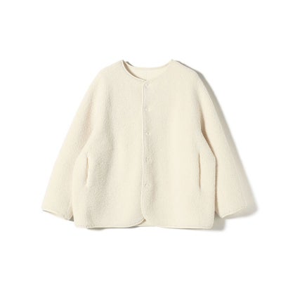 《一部予約》【一部WEB限定】〈手洗い可能〉ボア フリース リバーシブル ノーカラー コート （ベージュ）｜詳細画像