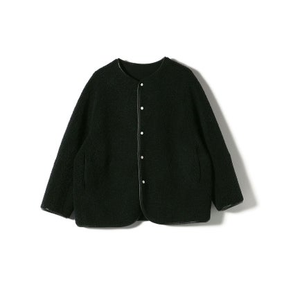 《一部予約》【一部WEB限定】〈手洗い可能〉ボア フリース リバーシブル ノーカラー コート （ベージュ）｜詳細画像