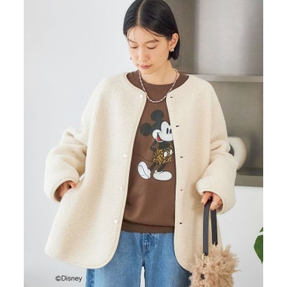 《一部予約》【一部WEB限定】〈手洗い可能〉ボア フリース リバーシブル ノーカラー コート （ベージュ）｜詳細画像