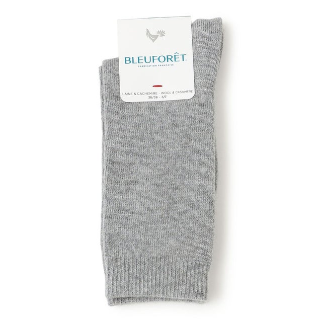 BLEU FORET: ソリッド カラー ウール ソックス （ライトグレー）