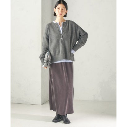 《一部予約》〈手洗い可能〉ウール カシミヤ 2WAY ヘンリーネック プルオーバー （ピンク）｜詳細画像