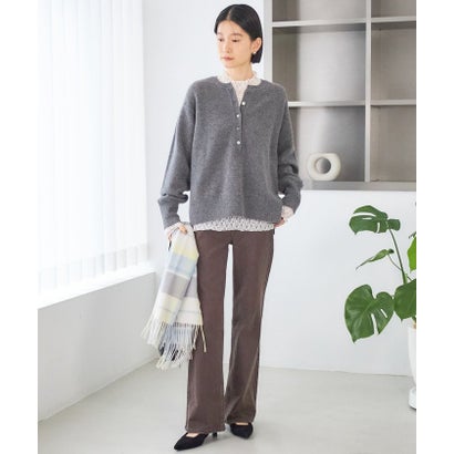 《一部予約》〈手洗い可能〉ウール カシミヤ 2WAY ヘンリーネック プルオーバー （ピンク）｜詳細画像
