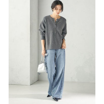《一部予約》〈手洗い可能〉ウール カシミヤ 2WAY ヘンリーネック プルオーバー （ピンク）｜詳細画像