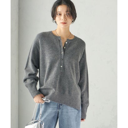 《一部予約》〈手洗い可能〉ウール カシミヤ 2WAY ヘンリーネック プルオーバー （ピンク）｜詳細画像