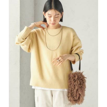 《一部予約》〈手洗い可能〉ウール カシミヤ 2WAY ヘンリーネック プルオーバー （ピンク）｜詳細画像