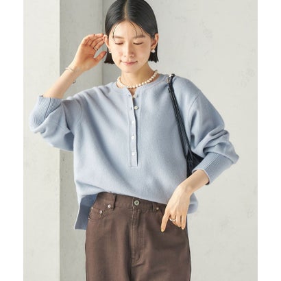 《一部予約》〈手洗い可能〉ウール カシミヤ 2WAY ヘンリーネック プルオーバー （ピンク）｜詳細画像