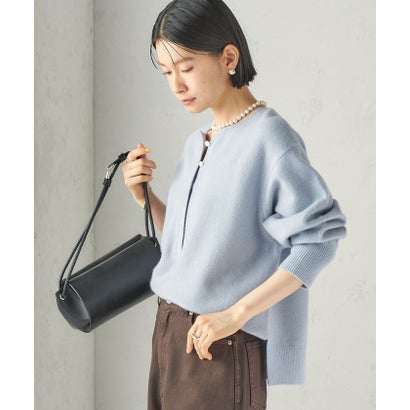 《一部予約》〈手洗い可能〉ウール カシミヤ 2WAY ヘンリーネック プルオーバー （ピンク）｜詳細画像