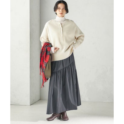 《一部予約》〈手洗い可能〉ウール カシミヤ 2WAY ヘンリーネック プルオーバー （ピンク）｜詳細画像