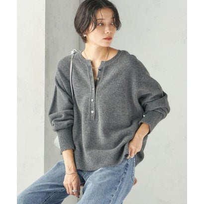 《一部予約》〈手洗い可能〉ウール カシミヤ 2WAY ヘンリーネック プルオーバー （スカイブルー）｜詳細画像
