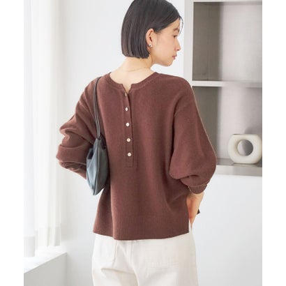 《一部予約》〈手洗い可能〉ウール カシミヤ 2WAY ヘンリーネック プルオーバー （スカイブルー）｜詳細画像