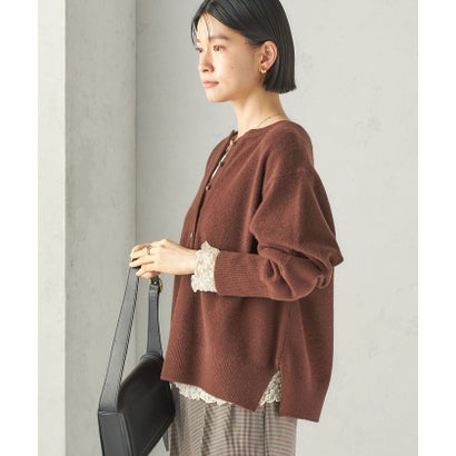 《一部予約》〈手洗い可能〉ウール カシミヤ 2WAY ヘンリーネック プルオーバー （スカイブルー）｜詳細画像