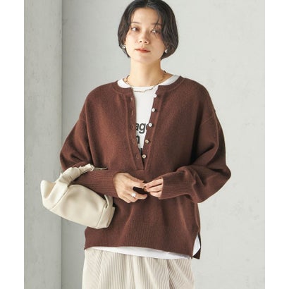 《一部予約》〈手洗い可能〉ウール カシミヤ 2WAY ヘンリーネック プルオーバー （スカイブルー）｜詳細画像
