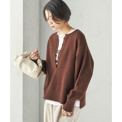 《一部予約》〈手洗い可能〉ウール カシミヤ 2WAY ヘンリーネック プルオーバー （スカイブルー）｜詳細画像