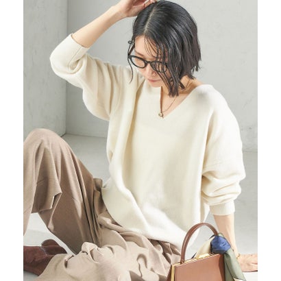 〈手洗い可能〉ウール カシミヤ V ネック プルオーバー （スカイブルー）｜詳細画像