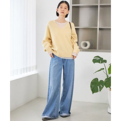 〈手洗い可能〉ウール カシミヤ V ネック プルオーバー （オフホワイト）｜詳細画像
