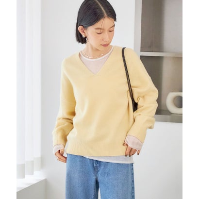 〈手洗い可能〉ウール カシミヤ V ネック プルオーバー （オフホワイト）｜詳細画像