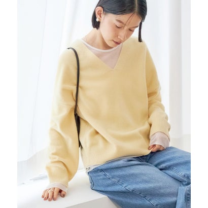 〈手洗い可能〉ウール カシミヤ V ネック プルオーバー （オフホワイト）｜詳細画像