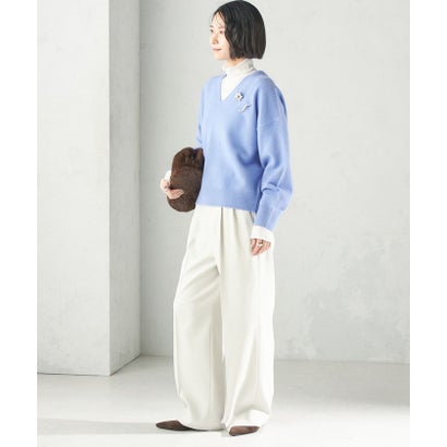 〈手洗い可能〉ウール カシミヤ V ネック プルオーバー （オフホワイト）｜詳細画像