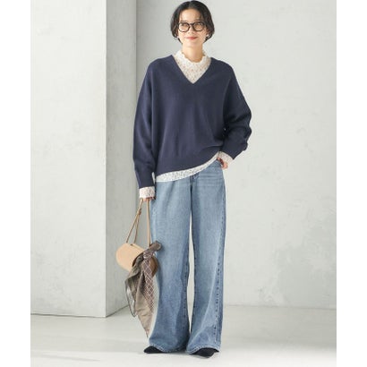 〈手洗い可能〉ウール カシミヤ V ネック プルオーバー （オフホワイト）｜詳細画像