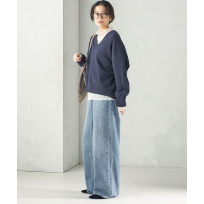 〈手洗い可能〉ウール カシミヤ V ネック プルオーバー （オフホワイト）｜詳細画像