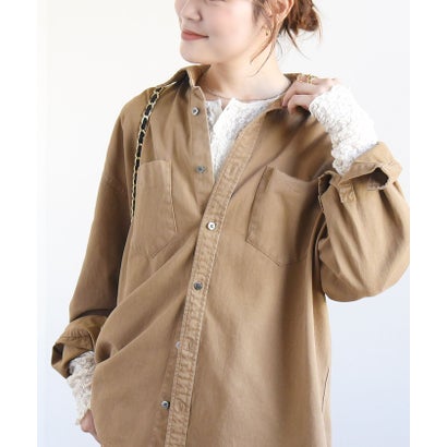 シップス SHIPS 《一部予約》〈手洗い可能〉ラメ / 無地 シュリンク レース ヘンリーネック 2WAY プルオーバー （ホワイト）｜詳細画像