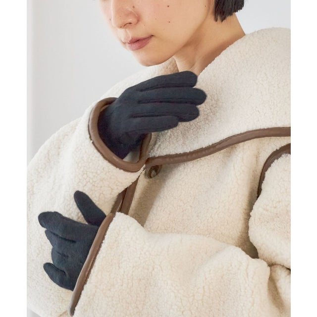 《予約》カシミヤ ミックス スリット グローブ （ブラック）