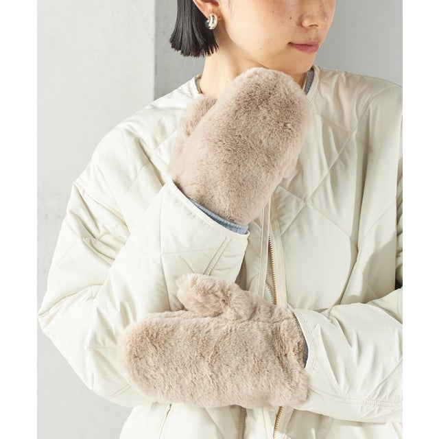 《予約》〈手洗い可能〉フェイク ファー ミトン 26AW （ベージュ）