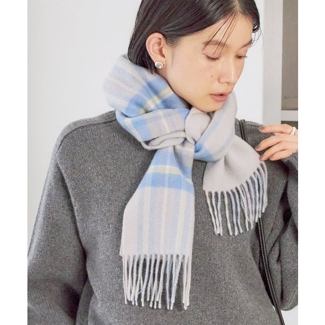 カシミヤ リバーシブル マフラー 26AW （グレー）