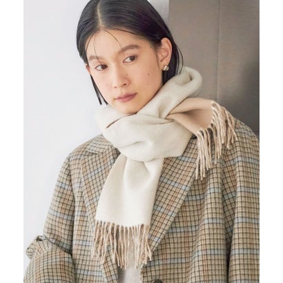 カシミヤ リバーシブル マフラー 26AW （クリーム）｜詳細画像