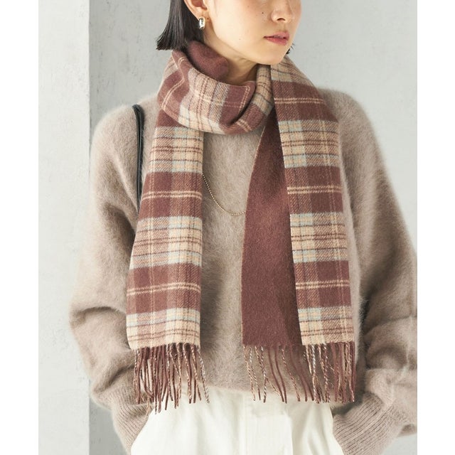 カシミヤ リバーシブル マフラー 26AW （ブラウン）