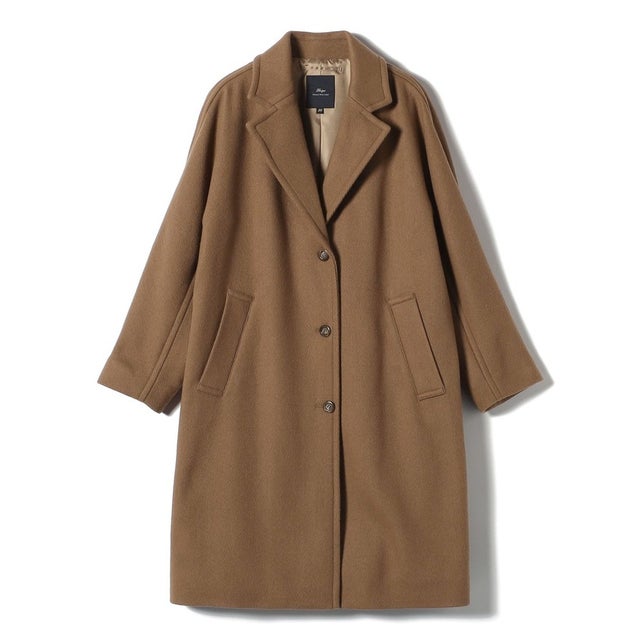 Primary Navy Label:ヘリンボーン ウール シングル チェスター コート （キャメル）
