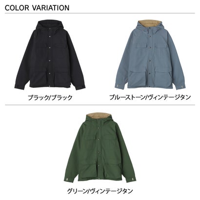 アウター マウンテンパーカー メンズ 秋 冬 撥水 防風 SHORT MOUNTAIN PARKA ブラック グレー グリーン 黒 631014 （グリーン/ヴィンテージタン）｜詳細画像