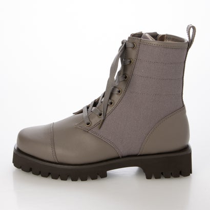 厚底 レースアップ ブーツ レディース ミドルブーツ シンプル （GREY）｜詳細画像