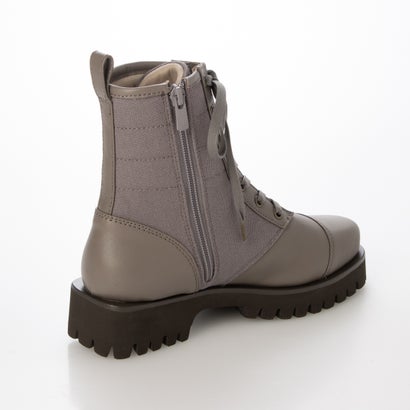 厚底 レースアップ ブーツ レディース ミドルブーツ シンプル （GREY）｜詳細画像