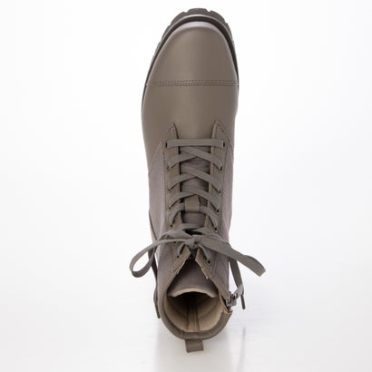 厚底 レースアップ ブーツ レディース ミドルブーツ シンプル （GREY）｜詳細画像