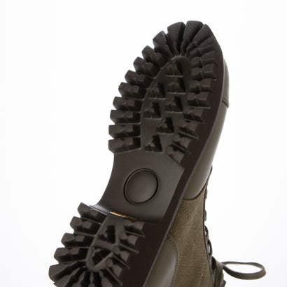 厚底 レースアップ ブーツ レディース ミドルブーツ シンプル （KHAKI）｜詳細画像
