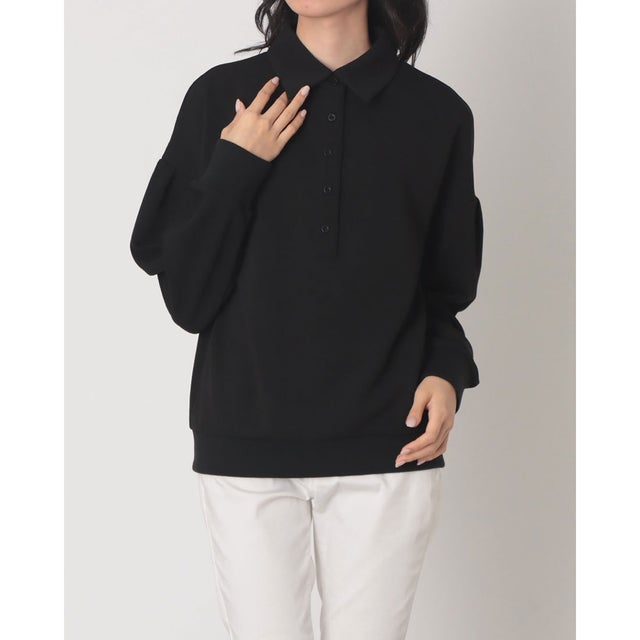 シャツカラーTOPS （BLACK）