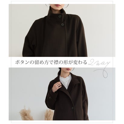フィローモ Filomo []ロングコート冬 スタンドカラーコート 洗える （ブラウン）｜詳細画像
