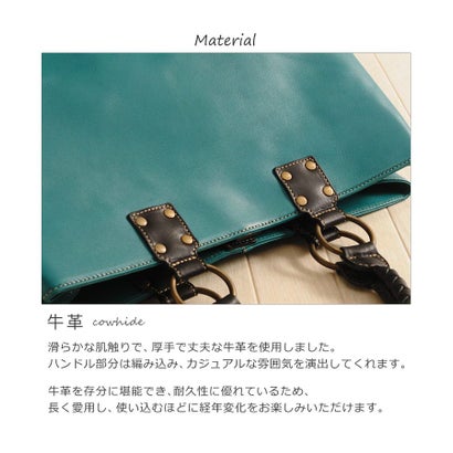 [Jamale]日本製牛革レザーハンドバッグ （オレンジ）｜詳細画像