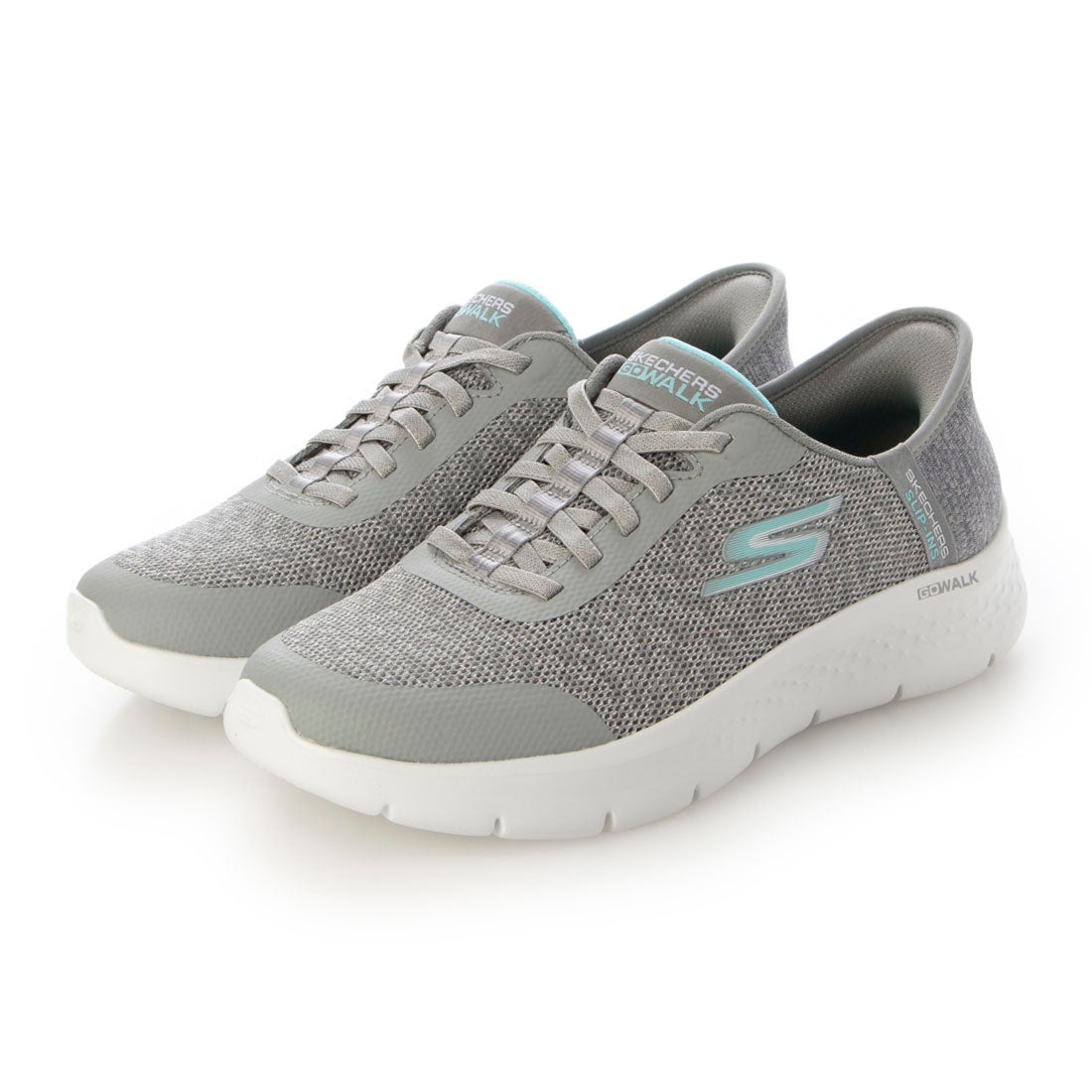 SLIP-INS GO WALK FLEX - KAYLE スリップインズ ゴーウォーク フレックス - ケイル バンジーレーススニーカー 124842W グレー アクア
