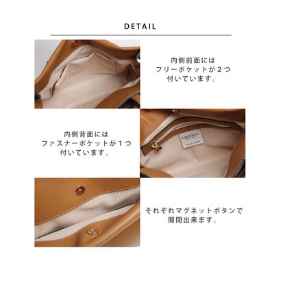 サンキョウショウカイ 三京商会 [LORISTELLA]牛革レザーハンドバッグ （ピンクベージュ）｜詳細画像